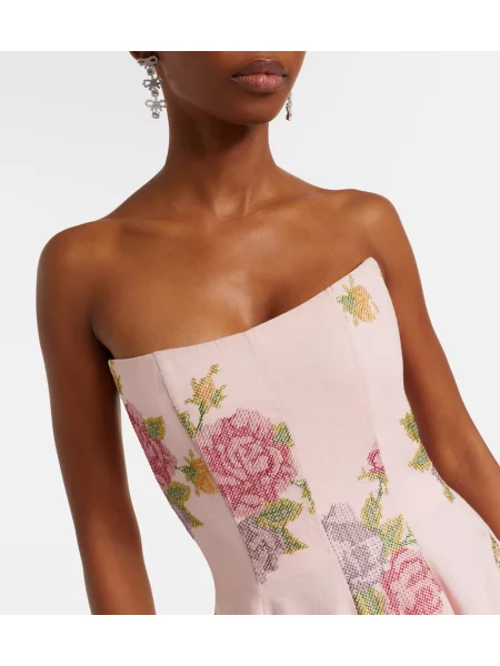Rochie Markarian de in cu model floral de costum roz