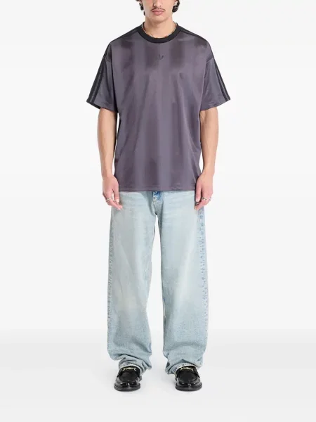 Бягане тениска Adidas с леопардов принт от джърси черно