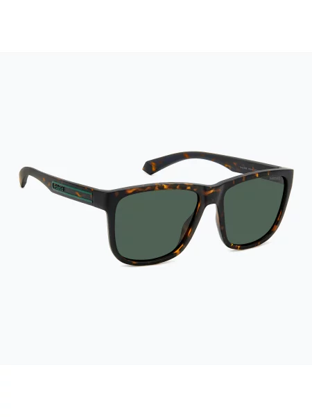 Okulary przeciwsłoneczne męskie Polaroid PLD matte brown havana/green polarized czarne