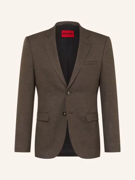 Hugo Oblekové Sako Arti Extra Slim Fit brown overflow hnědé