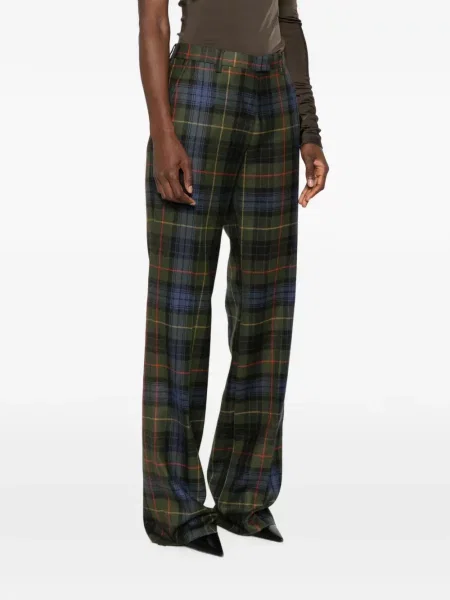 Pantaloni Etro în carouri verde