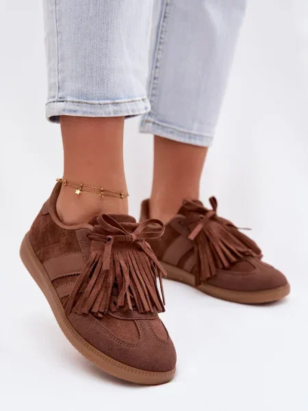 Tenisky Boto s třásněmi hnědé