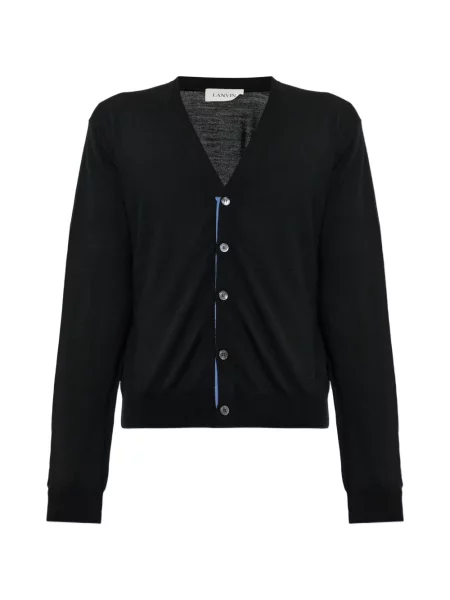 Вълнена класическа жилетка Lanvin черно