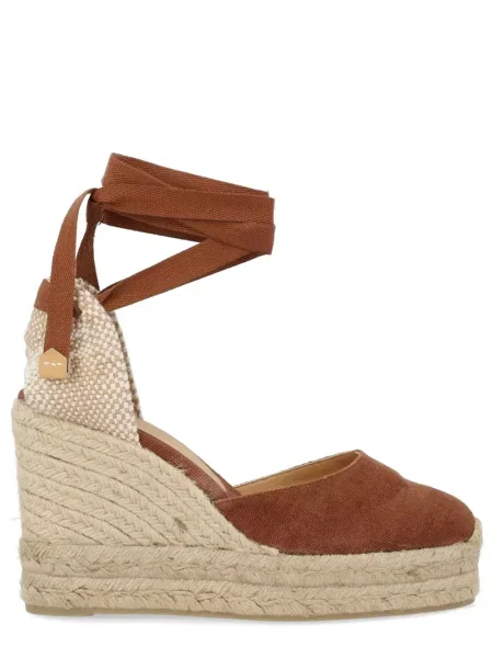 Cropp espadrile Castaner cu pană cu legături maro