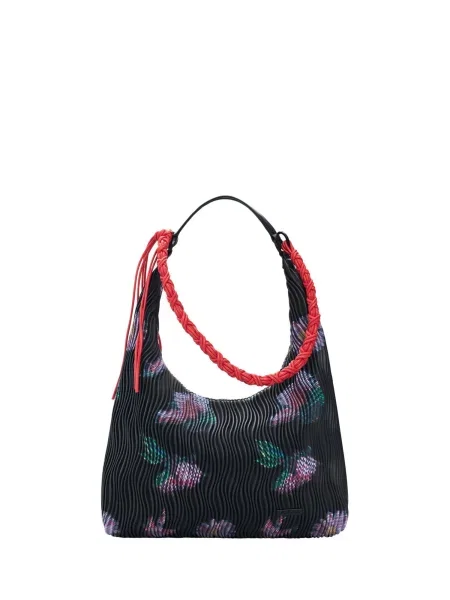 Desigual Torba za čez ramo zelena / roza / črna bela