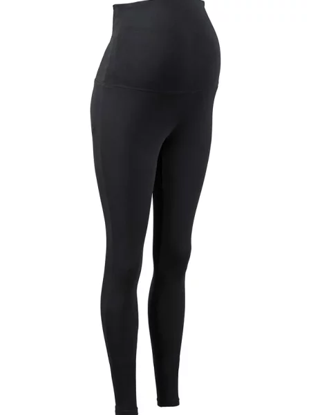 Legginsy ciążowe z bawełny organicznej czarne
