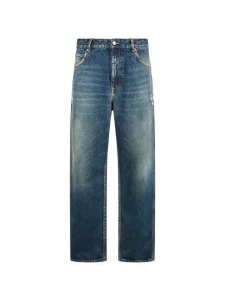 Džíny Roberto Cavalli s výšivkou s tygřím vzorem modré