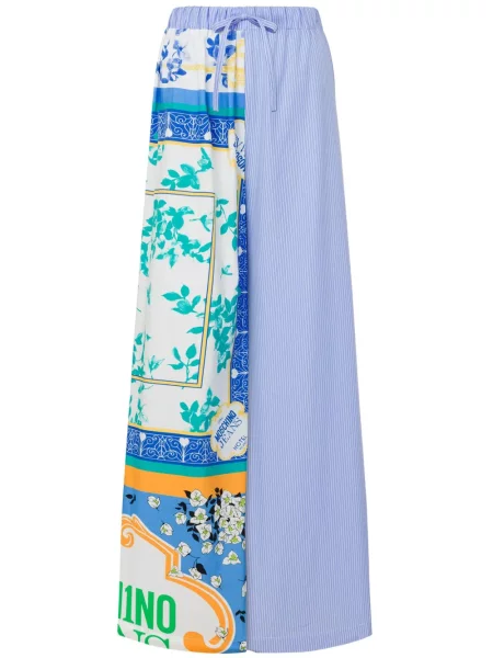 Szerokie spodnie Moschino Jeans niebieskie