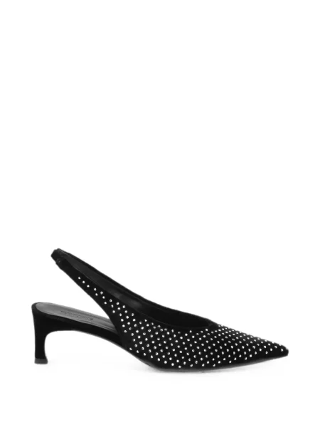 Stras pantofi cu toc Rotate Birger Christensen de catifea slingback negru
