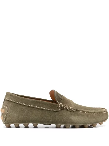 Pantofi loafer Tod's din piele de căprioară verde