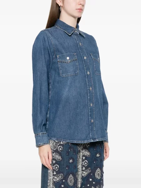 Koszula dżinsowa 7 For All Mankind z ćwiekami niebieska