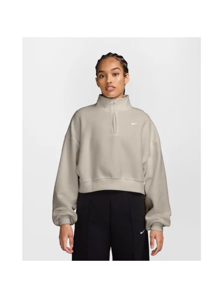 Bluza Nike Studio Fleece Plush Half Zip S beżowy