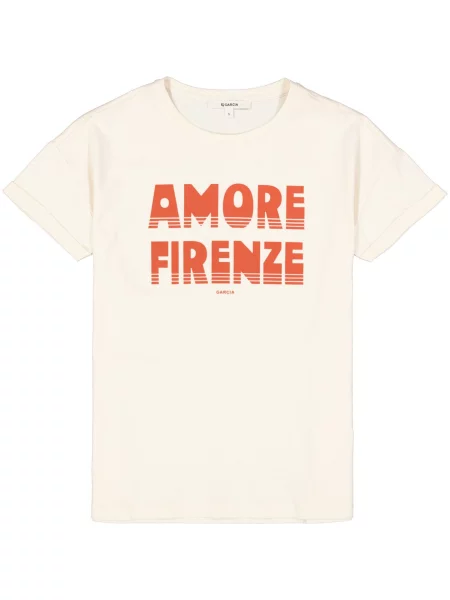 GARCIA Tricou roșu orange alb
