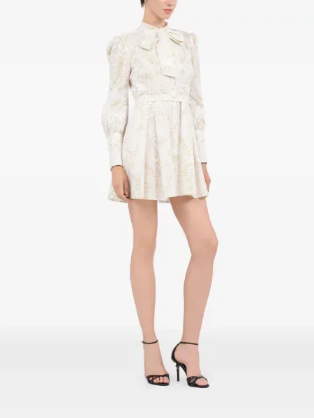 Rochie Roberto Cavalli cu funde de costum alb