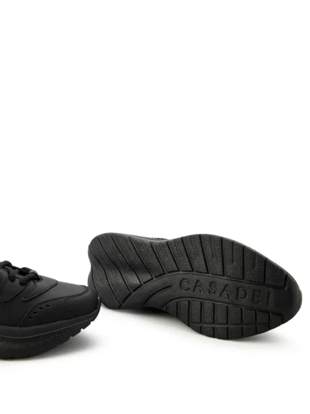 Маратонки Casadei с връзки на платформе с дантела черно