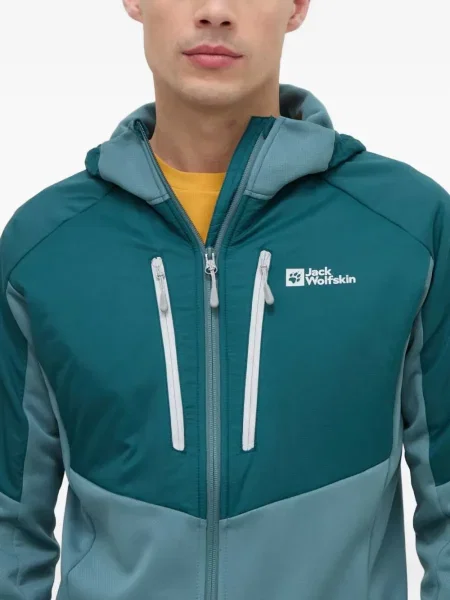 Geacă Jack Wolfskin cu glugă albastru