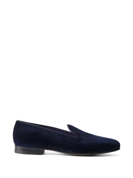 Pantofi loafer Ralph Lauren Purple Label de catifea albastru