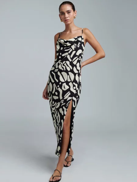 St MRLO Rochie YORK crem negru