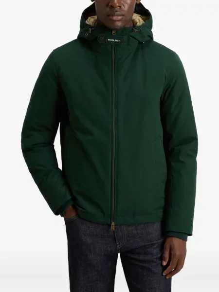 Geacă Woolrich cu glugă verde