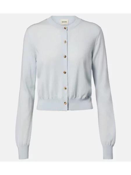 Decupat cardigan Khaite de lână albastru