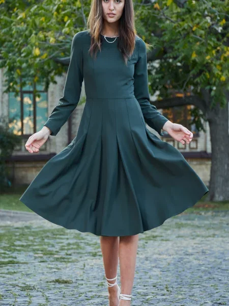 Сукня міді LadyLike текстиль зелений