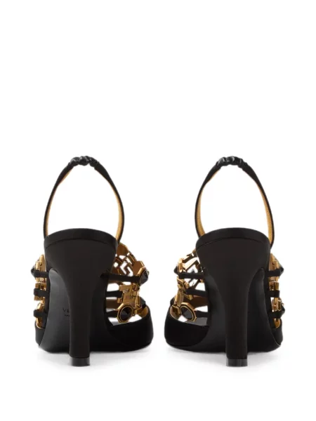 Sandale Versace din satin negru