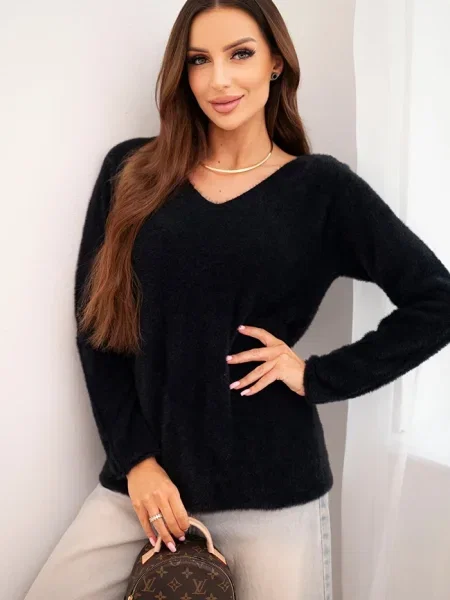 Pulover Kesi Włoski tricotate negru