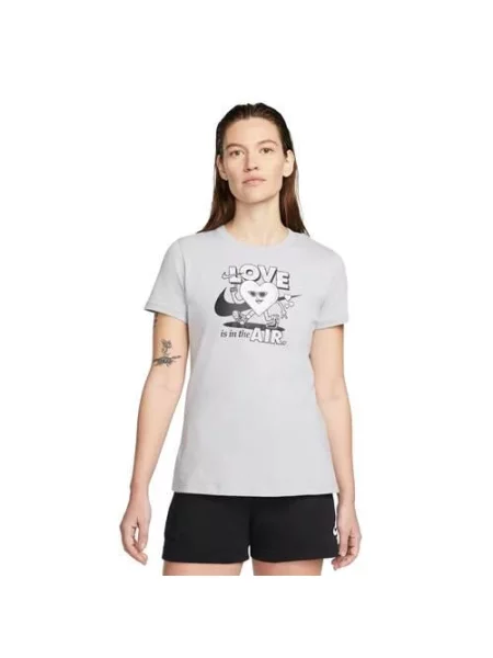 Koszulka sportowa Nike W Nsw Tee Ss Vday szara