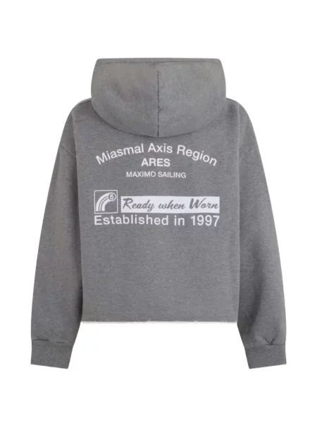 Суичър с качулка Mm6 Maison Margiela с принт сиво