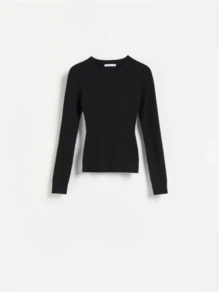 Reserved Pulover din tricot striat cu conținut ridicat de negru