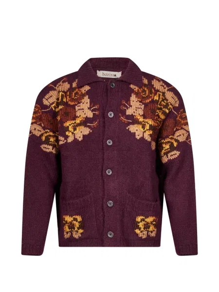 Cardigan Baziszt cu model floral violet
