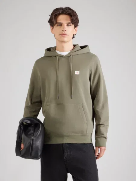 Calvin Klein Jeans Mikina tmavobéžová zelená