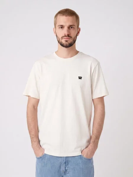 Wrangler Tricou Sign Off Écru Regular Fit alb