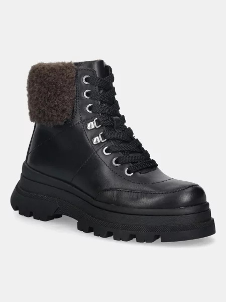 BOSS botine Foster cu plat negru