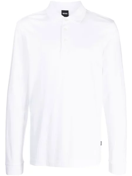 Lung tricou polo Boss alb