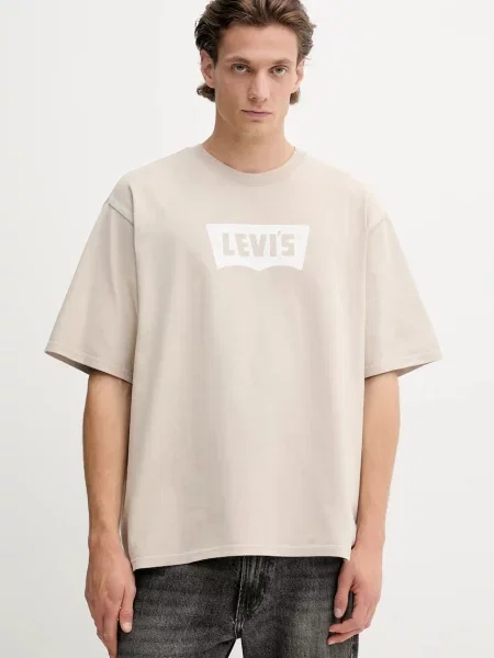 Tričko Levi's s potiskem béžová
