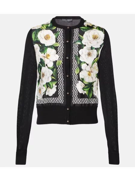 Jedwabny kardigan Dolce&gabbana w kwiatki