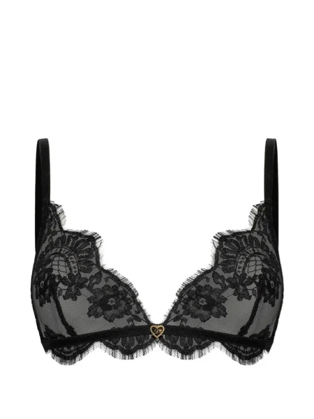 Sutien Dsquared2 transparente din dantelă negru