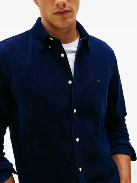 Lung cămașă Tommy Hilfiger albastru