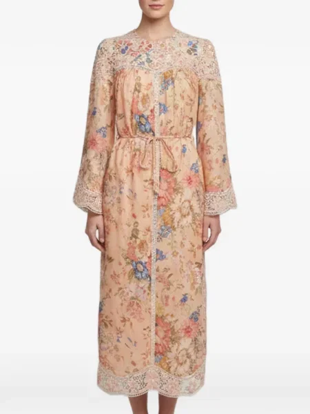 Rochie midi Zimmermann cu model floral cu imagine