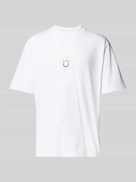 T-shirt z nadrukiem z logo model ‘Napoka’ Hugo Blue biała