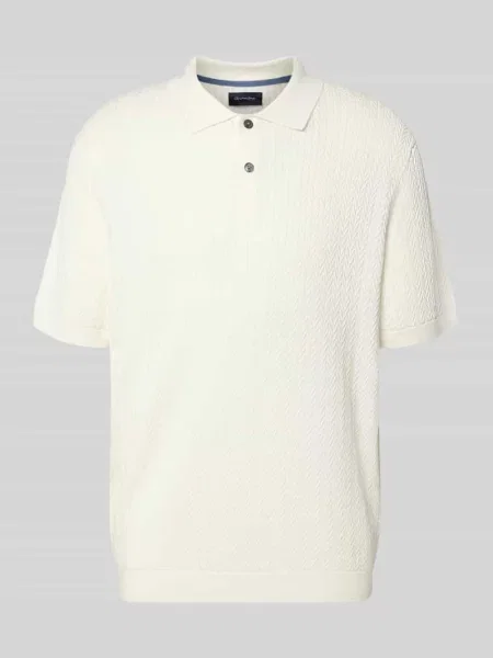 Koszulka polo o kroju regular fit z fakturowanym wzorem Christian Berg Men biała
