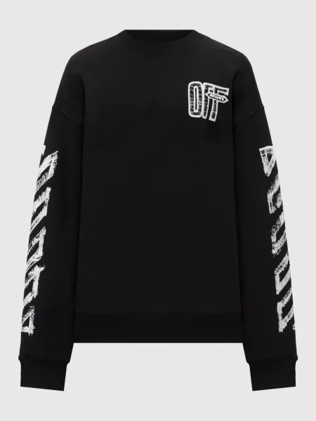 Світшот з контрастним принтом Off-white чорний