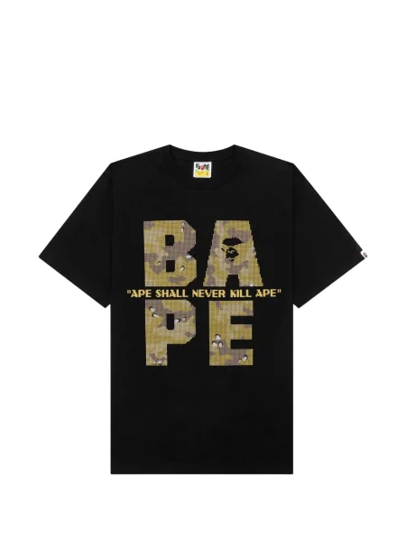 Тениска A Bathing Ape® с автограф черно