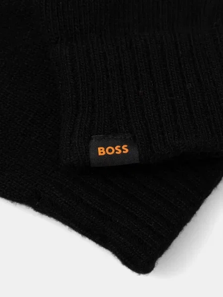 Шерстяные перчатки Boss Orange черные