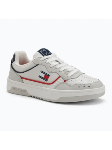 Sneakerși Tommy Jeans din piele alb