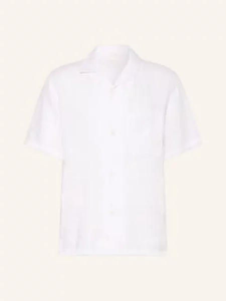 Arket Letní Košile Comfort Fit Z Lnu bílá