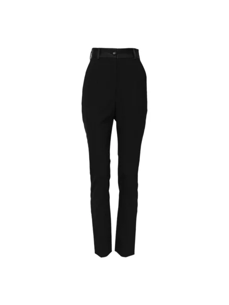 Skinny spodnie Dolce And Gabbana wełniane czarne