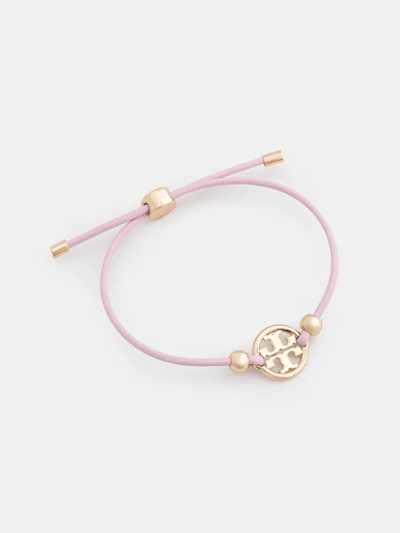 Usnjena zapestnica Tory Burch Miller Slider roza