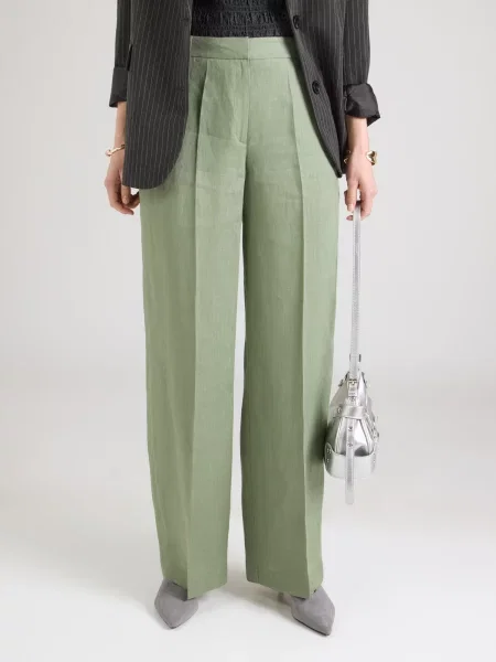 S.Oliver BLACK LABEL Pantaloni cu dungă verde deschis negru